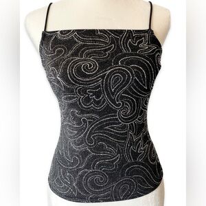 Y2K Metallic Glitter Backless Top